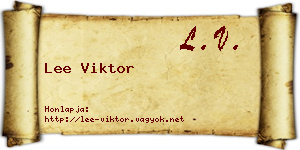 Lee Viktor névjegykártya